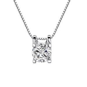 Sterling Silver White zircon necklace